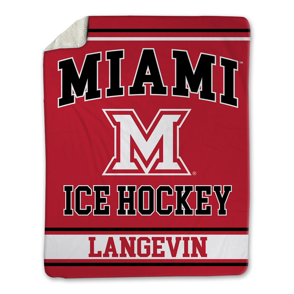 Miami of Ohio - NCAA Men's Ice Hockey : Mathis Langevin - Blanket-0
