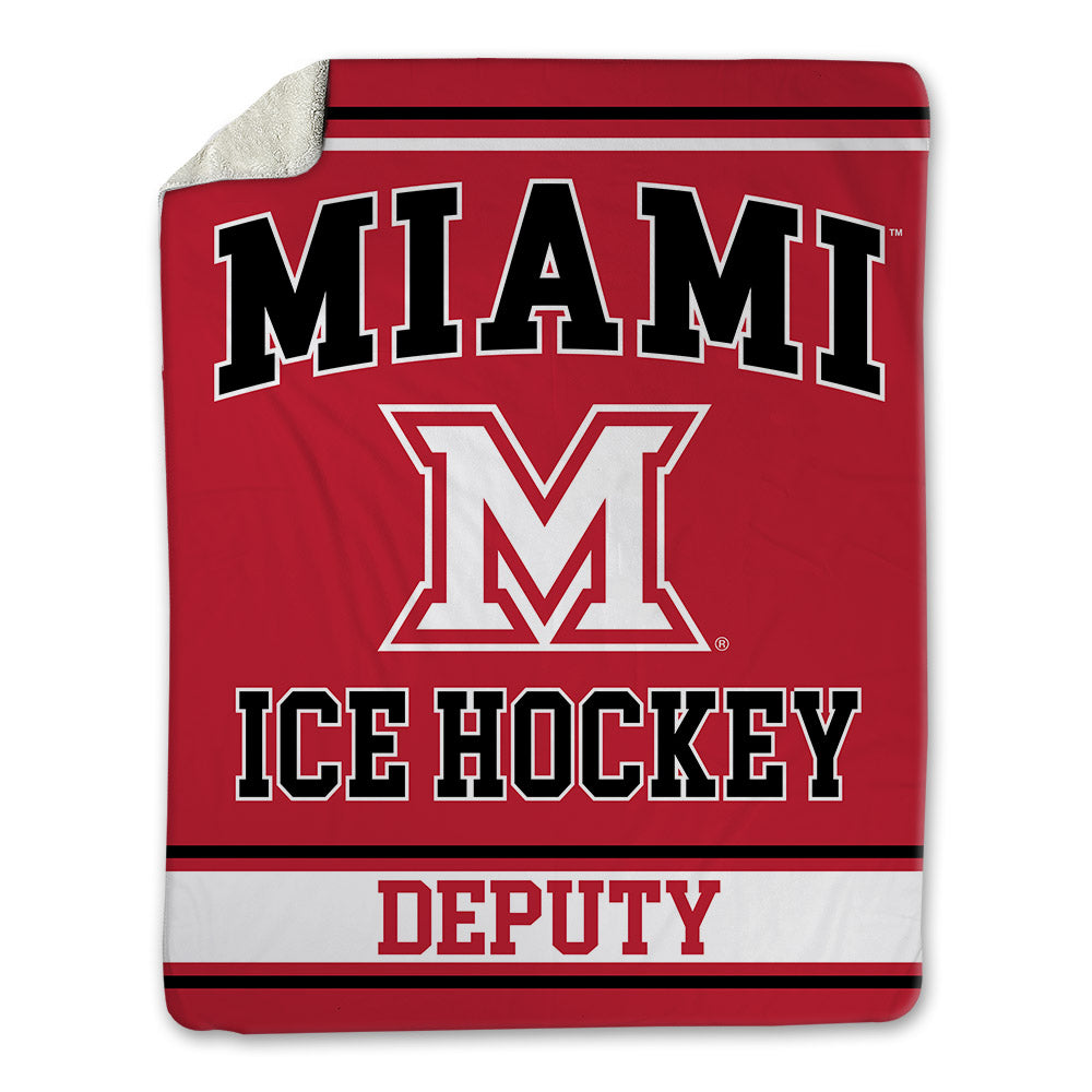 Miami of Ohio - NCAA Men's Ice Hockey : David Deputy - Blanket-0