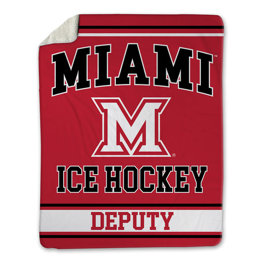 Miami of Ohio - NCAA Men's Ice Hockey : David Deputy - Blanket-0