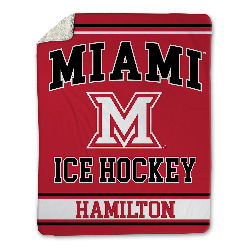 Miami of Ohio - NCAA Men's Ice Hockey : Jack Hamilton - Blanket-0