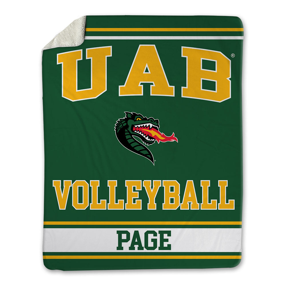 UAB - NCAA Women's Volleyball : Madison Page - Blanket-0