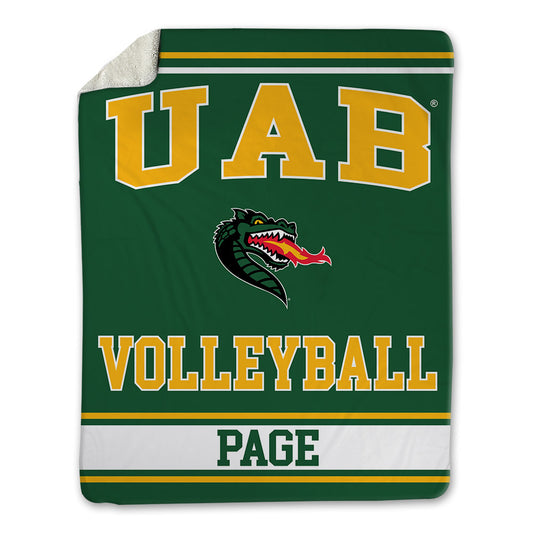 UAB - NCAA Women's Volleyball : Madison Page - Blanket-0