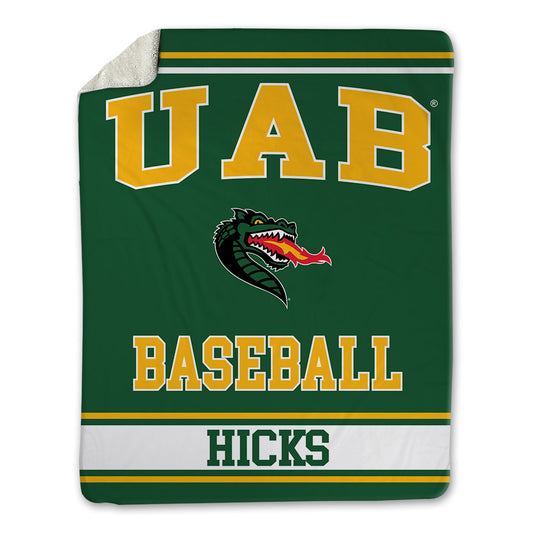 UAB - NCAA Baseball : Justin Hicks - Blanket-0