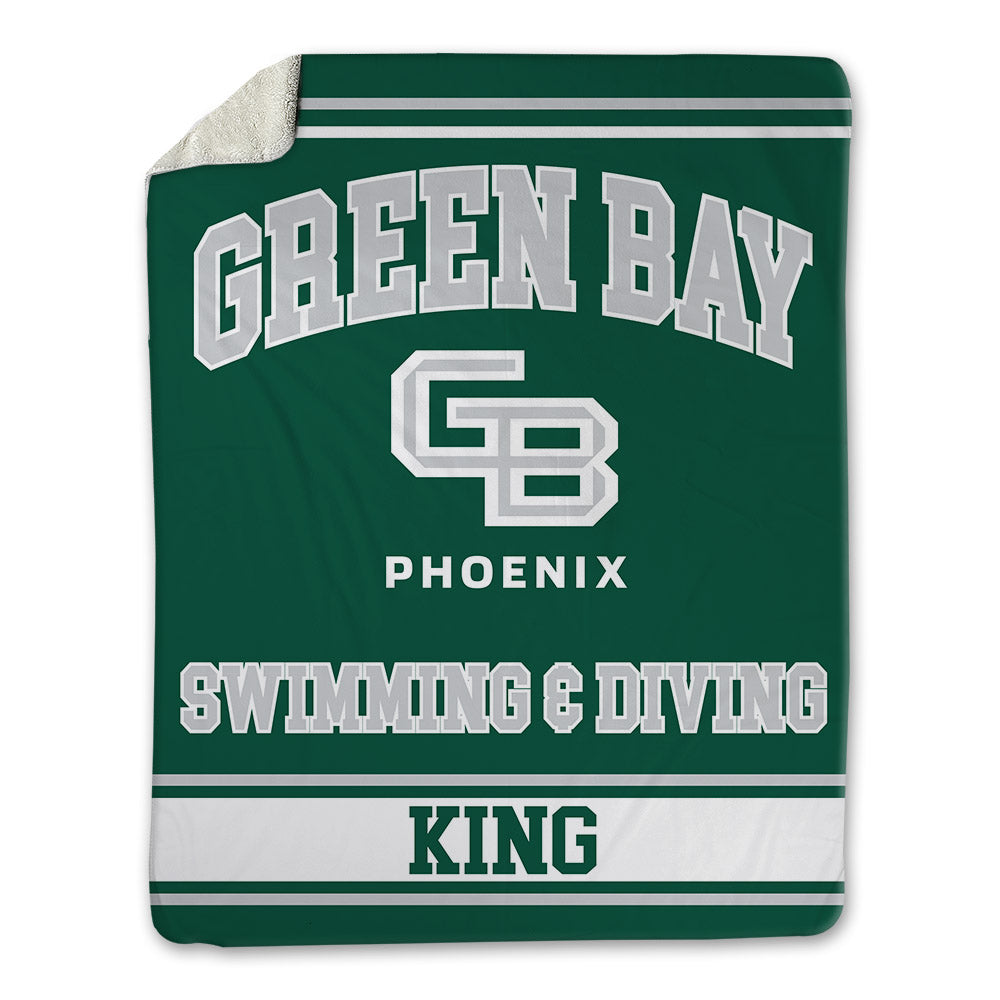 UW Green Bay - NCAA Men's Swimming & Diving : Zachariah King - Blanket-0