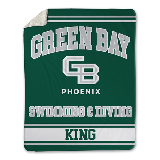 UW Green Bay - NCAA Men's Swimming & Diving : Zachariah King - Blanket-0