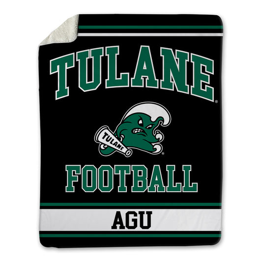 Tulane - NCAA Football : Justin Agu - Blanket-0