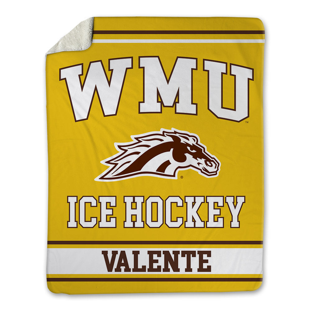 Western Michigan - NCAA Men's Ice Hockey : Liam Valente - Blanket-0