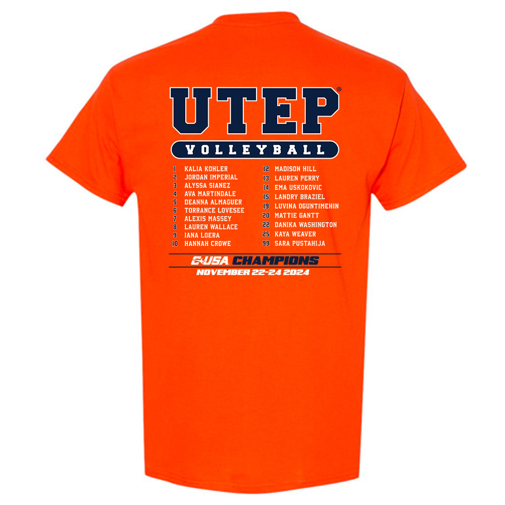 UTEP - NCAA Women's Volleyball : - CUSA Champions Roster Shirt T-Shirt-1