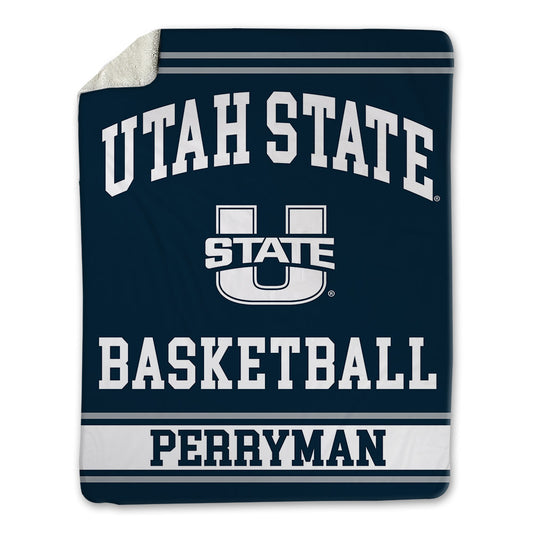 Utah State - NCAA Men's Basketball : Elijah Perryman - Blanket-0