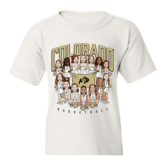 Colorado - NCAA Women's Basketball : - Team Caricature Youth T-Shirt-0
