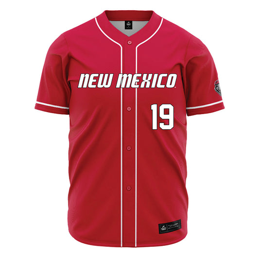 New Mexico - NCAA Baseball : Logan Barnett - Red Jersey-0