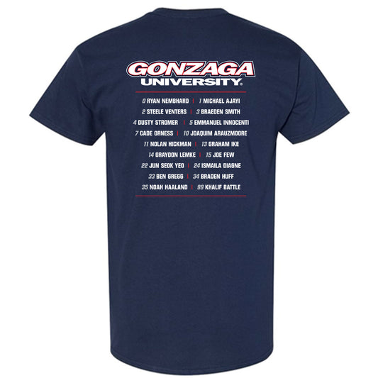 Gonzaga - NCAA Men's Basketball : - Roster Shirt T-Shirt-1
