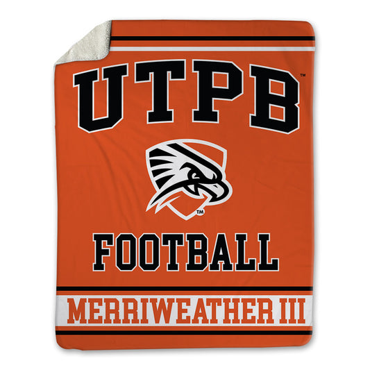 UTPB - NCAA Football : Edwin Merriweather III - Blanket-0