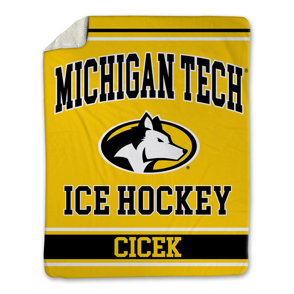 Michigan Tech - NCAA Men's Ice Hockey : Michael Cicek - Blanket-0