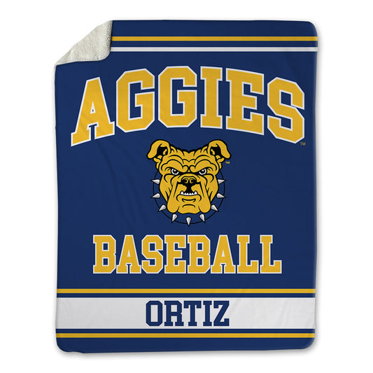 North Carolina A&T - NCAA Baseball : Angel Ortiz - Blanket-0
