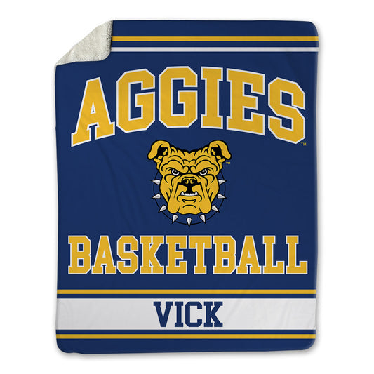 North Carolina A&T - NCAA Men's Basketball : Brooklyn Vick - Blanket-0