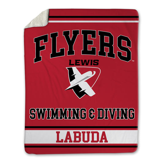Lewis - NCAA Men's Swimming & Diving : Sebastian Labuda - Blanket-0