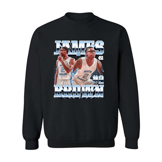 UNC - NCAA Men's Basketball : James Brown - Player Collage Crewneck Sweatshirt-0