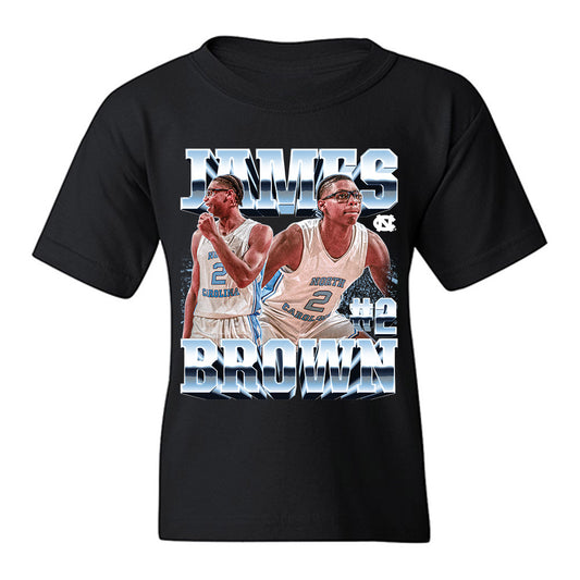 UNC - NCAA Men's Basketball : James Brown - Player Collage Youth T-Shirt-0
