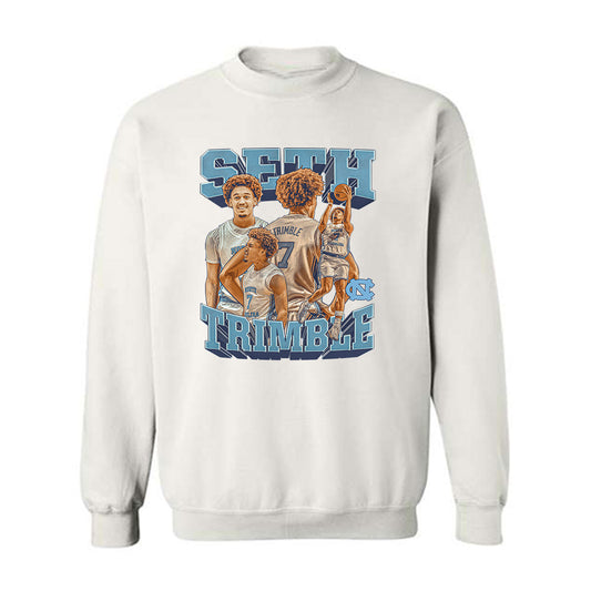UNC - NCAA Men's Basketball : Seth Trimble - Player Collage Crewneck Sweatshirt-0