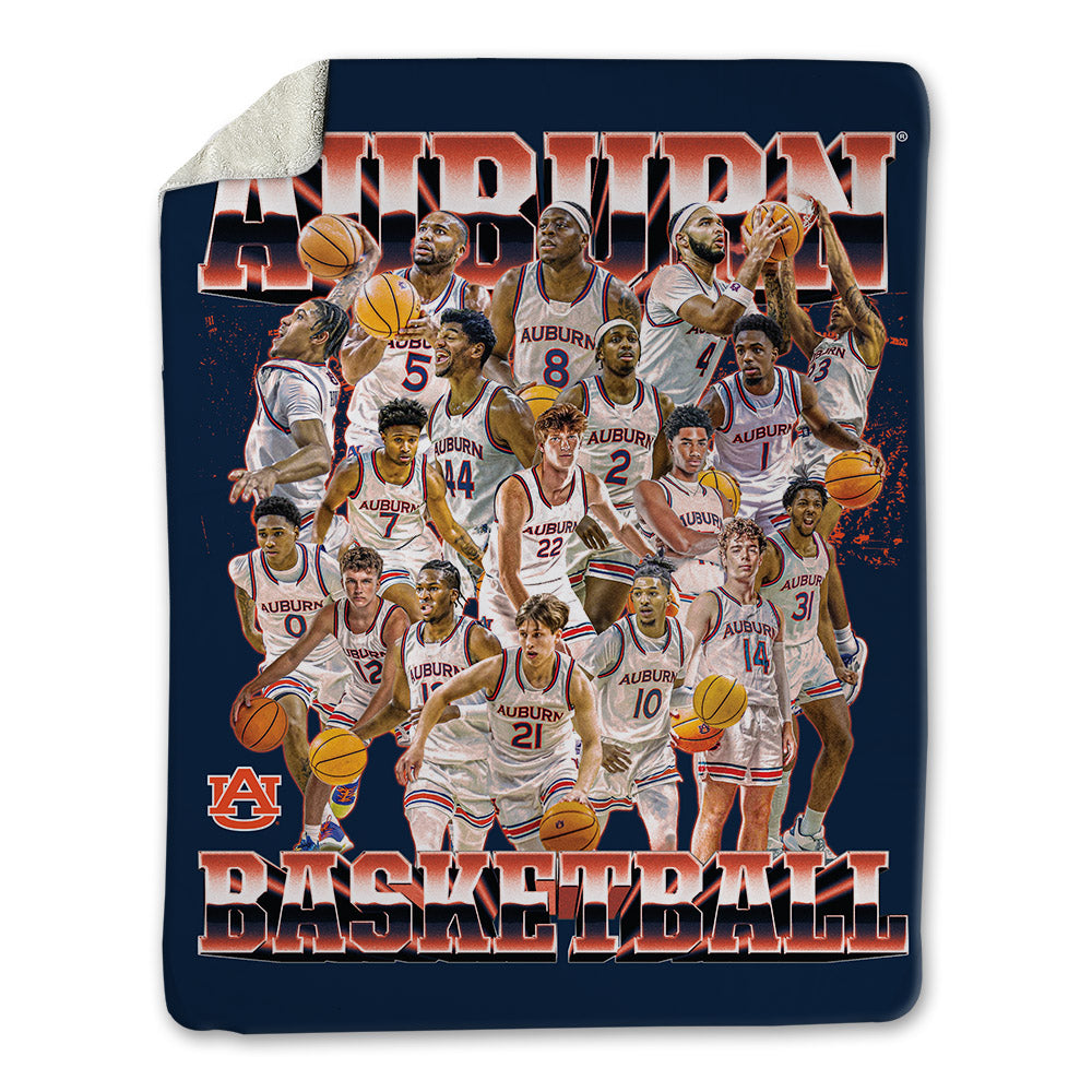 Auburn - NCAA Men's Basketball : Team Collage Blanket-0