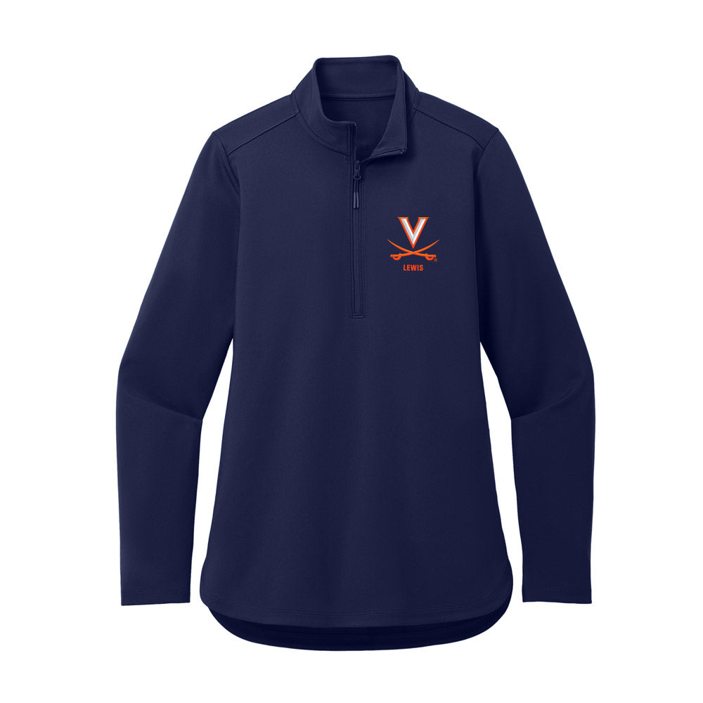 Virginia - NCAA Men's Basketball : Sam Lewis - Women's Premium Quarter Zip Jacket-0