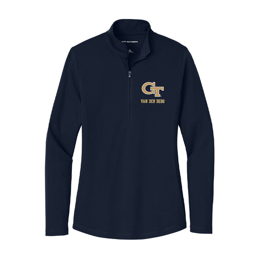 Georgia Tech - NCAA Football : Jordan van den Berg - Women's Lightweight Quarter Zip Jacket-0