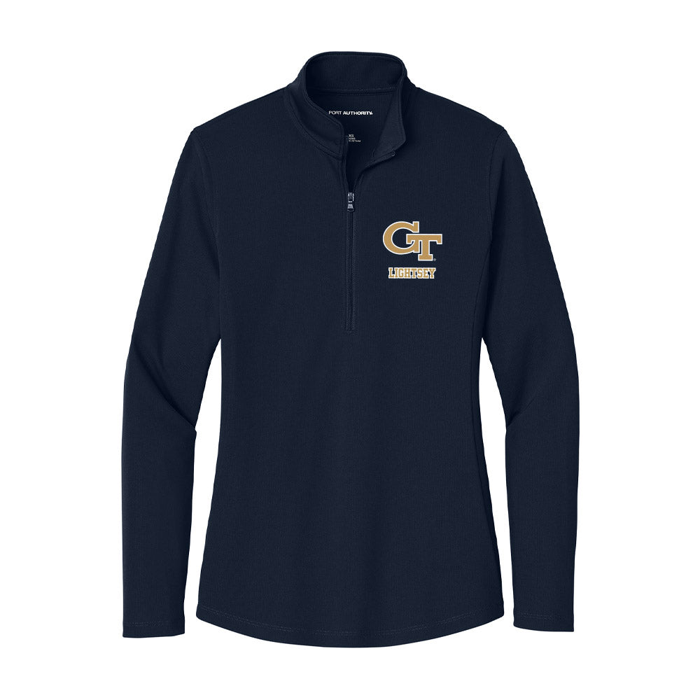 Georgia Tech - NCAA Football : Ej Lightsey - Women's Lightweight Quarter Zip Jacket-0