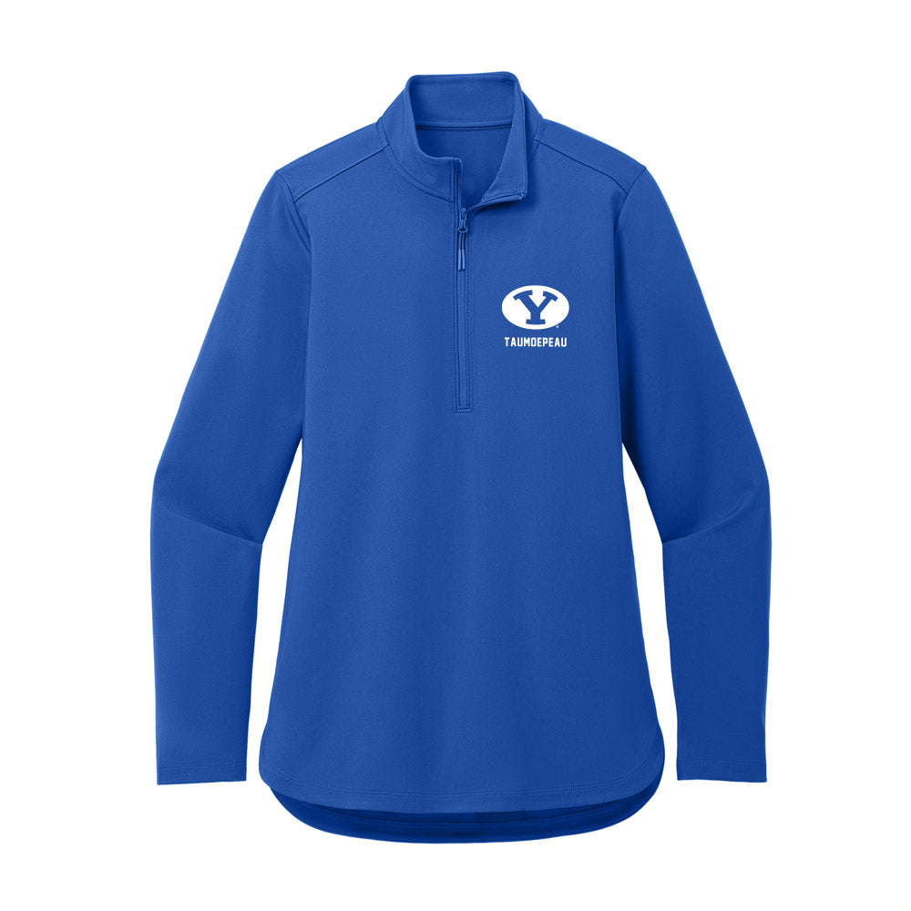 BYU - NCAA Football : Nusi Taumoepeau - Women's Premium Quarter Zip Jacket-0