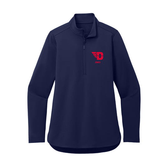 Dayton - NCAA Men's Basketball : Keonte Jones - Women's Premium Quarter Zip Jacket-0
