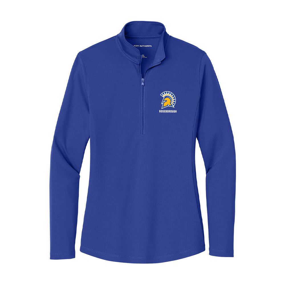 SJSU - NCAA Men's Basketball : Ben Roseborough - Women's Lightweight Quarter Zip Jacket-0