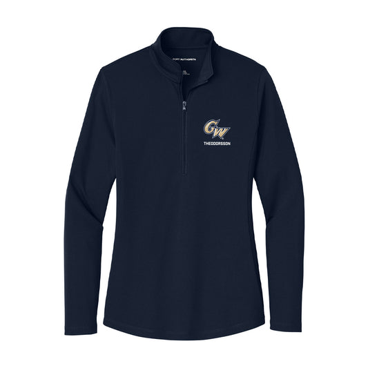 GWU - NCAA Women's Basketball : Emma Theodorsson - Women's Lightweight Quarter Zip Jacket-0