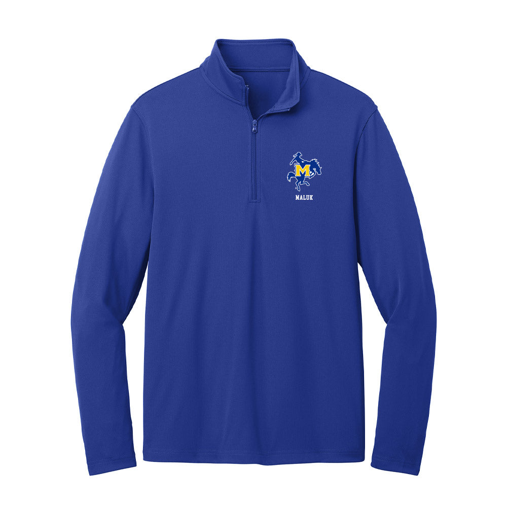 McNeese State - NCAA Men's Basketball : Alier Maluk - Lightweight Quarter Zip Jacket-0