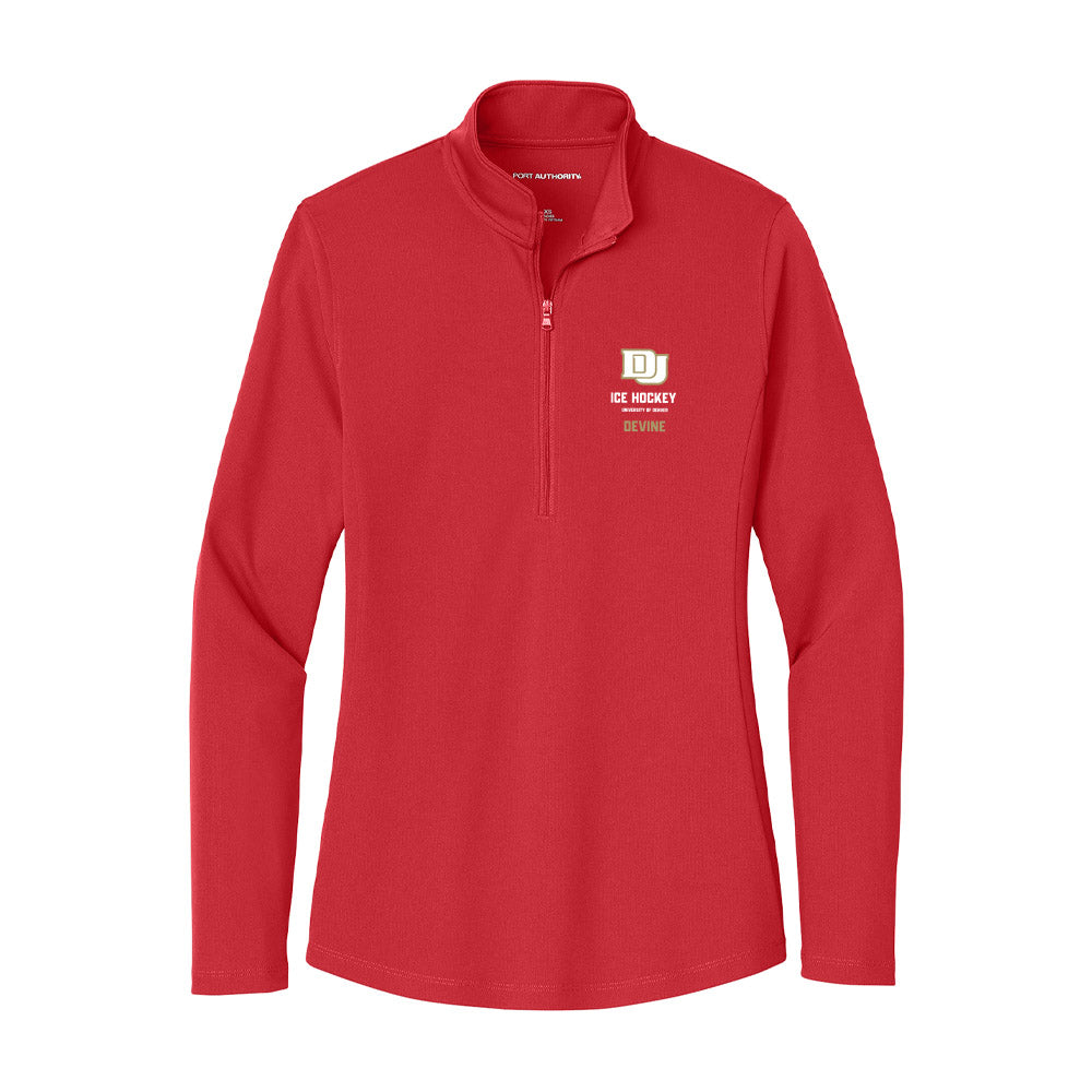 DU - NCAA Men's Ice Hockey : Jack Devine - Women's Lightweight Quarter Zip Jacket-0