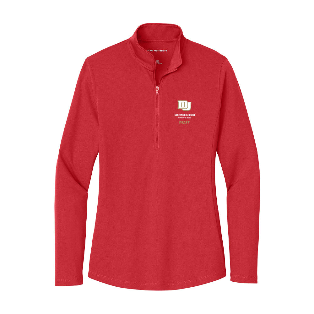 DU - NCAA Women's Swimming & Diving : Ava Pfaff - Women's Lightweight Quarter Zip Jacket-0