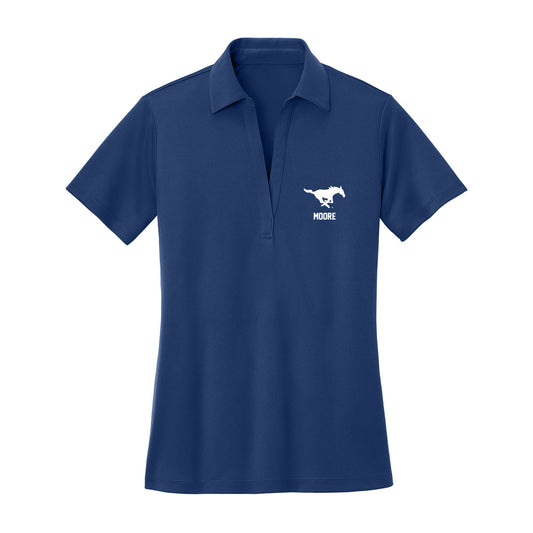SMU - NCAA Women's Volleyball : Ellie Moore - Women's Activewear Polo Shirt-0