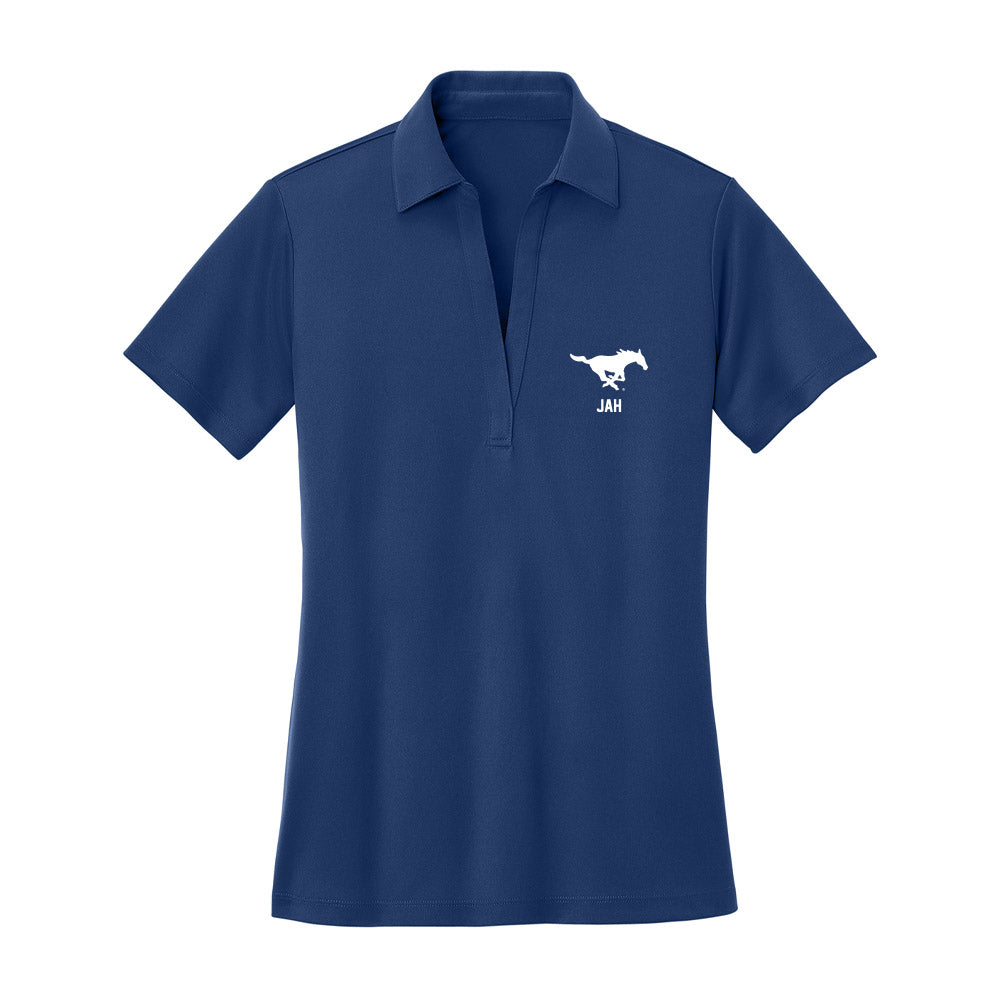 SMU - NCAA Women's Basketball : Sahnya Jah - Women's Activewear Polo Shirt-0