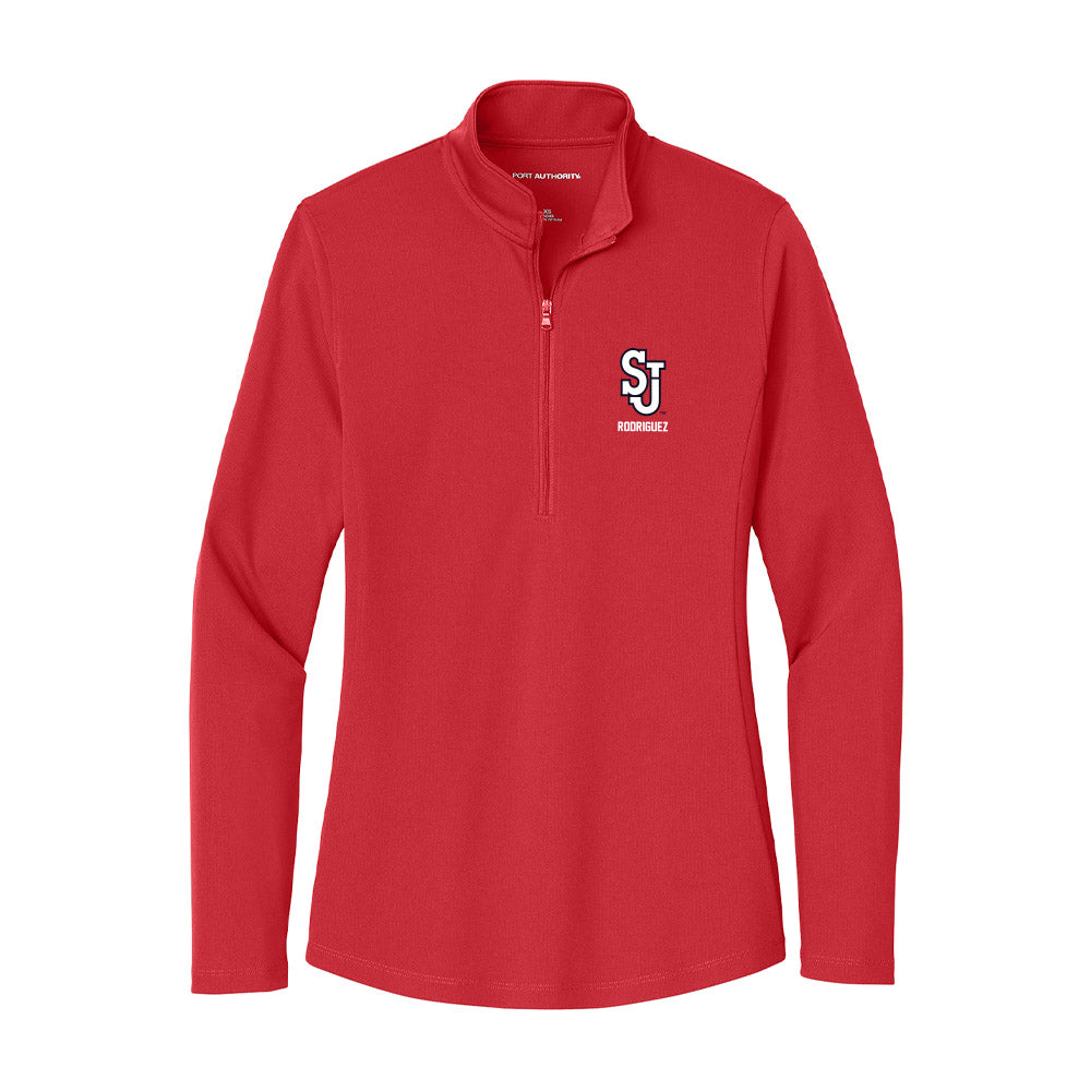 St. Johns - NCAA Baseball : David Rodriguez - Women's Lightweight Quarter Zip Jacket-0