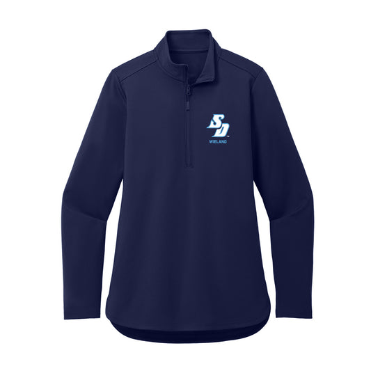 San Diego - NCAA Men's Tennis : Luc Wieland - Women's Premium Quarter Zip Jacket-0