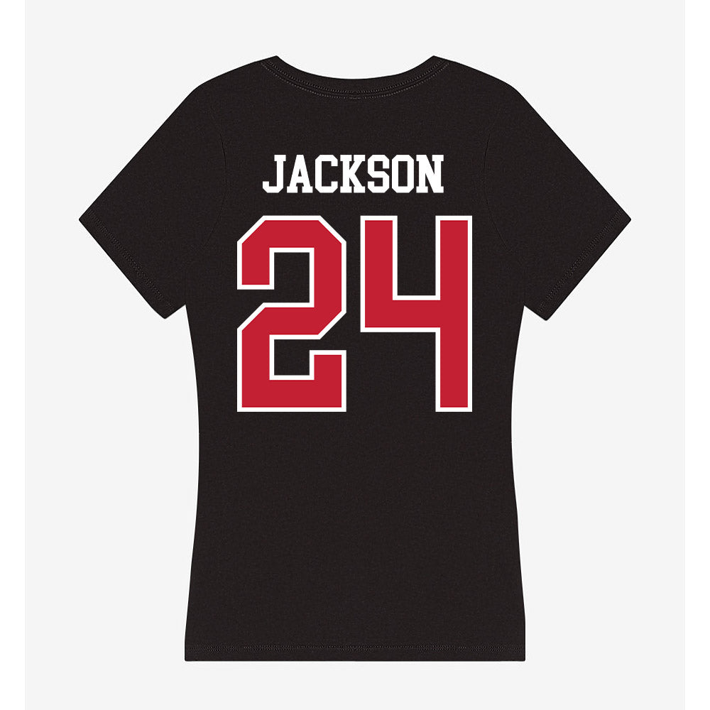 Ohio State - NCAA Football : Ja'Kobi Jackson - Women's V-Neck T-Shirt-1