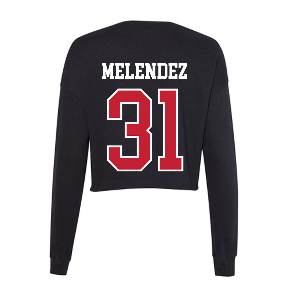 Ohio State - NCAA Men's Lacrosse : Russell Melendez - Women's Cropped Crew Fleece-1