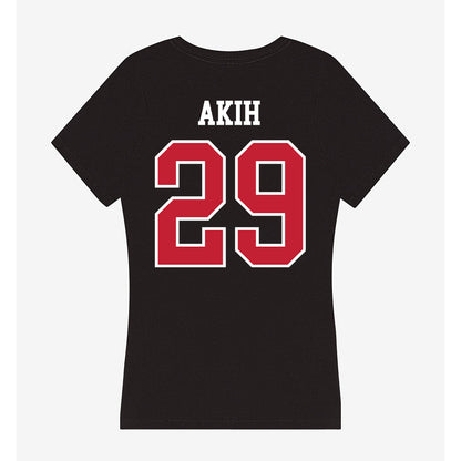 Ohio State - NCAA Football : Favour Akih - Women's V-Neck T-Shirt-1