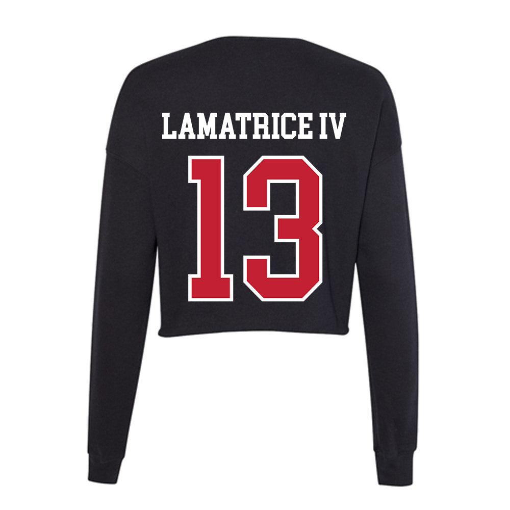 Ohio State - NCAA Men's Lacrosse : Angelo Lamatrice IV - Women's Cropped Crew Fleece-1