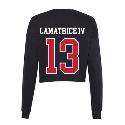 Ohio State - NCAA Men's Lacrosse : Angelo Lamatrice IV - Women's Cropped Crew Fleece-1