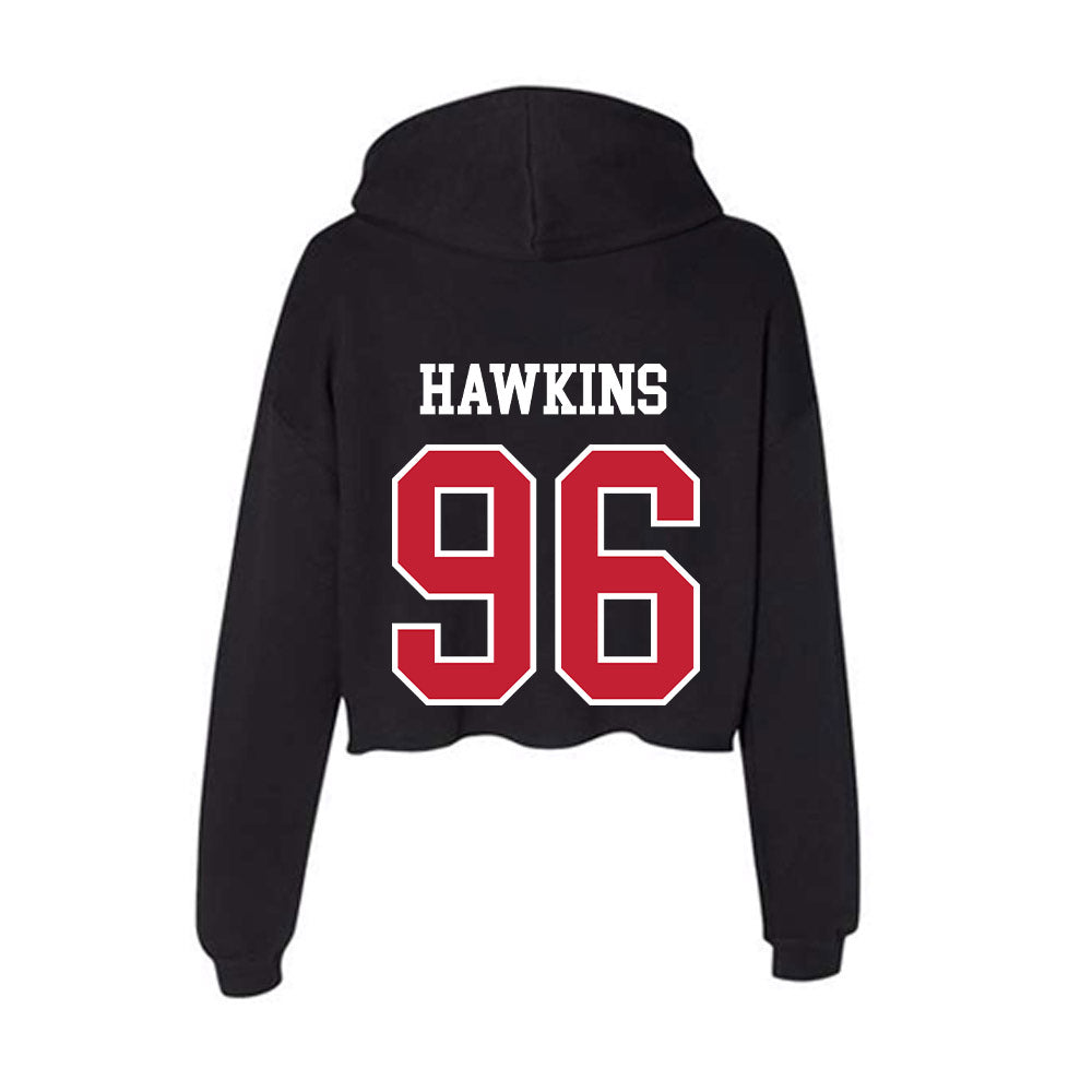 Ohio State - NCAA Football : Connor Hawkins - Women's Crop Fleece Hoodie-1