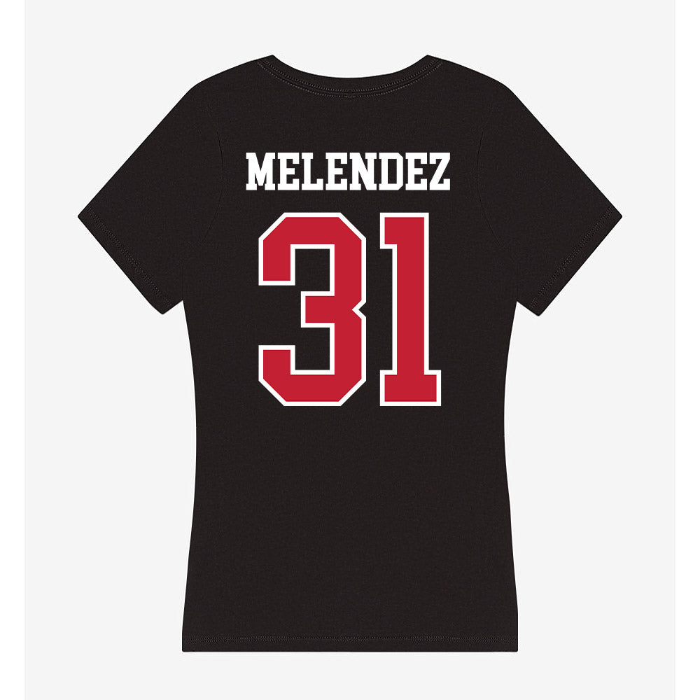 Ohio State - NCAA Men's Lacrosse : Russell Melendez - Women's V-Neck T-Shirt-1