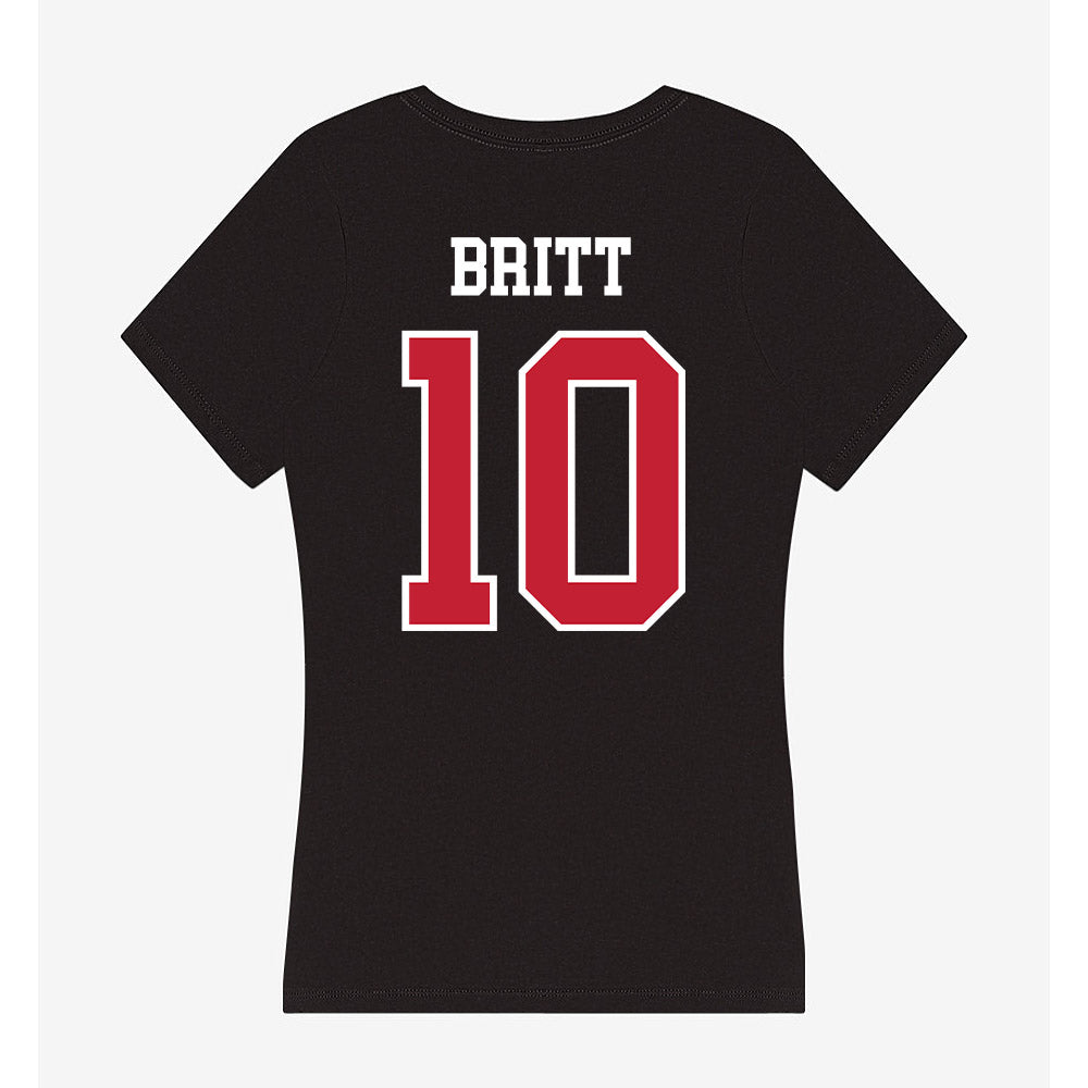 Ohio State - NCAA Women's Soccer : Elle Britt - Women's V-Neck T-Shirt-1