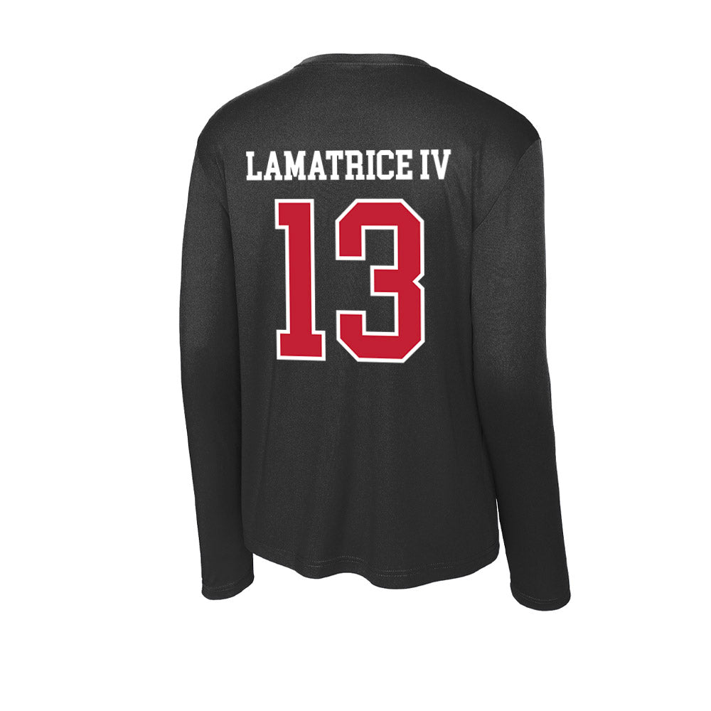 Ohio State - NCAA Men's Lacrosse : Angelo Lamatrice IV - Activewear Long Sleeve T-Shirt-1