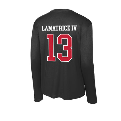 Ohio State - NCAA Men's Lacrosse : Angelo Lamatrice IV - Activewear Long Sleeve T-Shirt-1