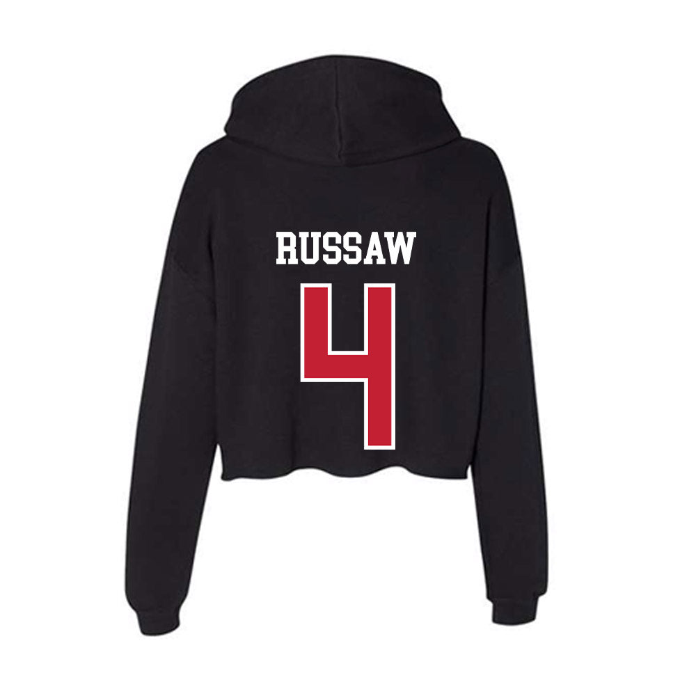 Ohio State - NCAA Football : Qua Russaw - Women's Crop Fleece Hoodie-1
